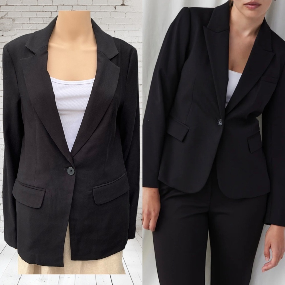 Philosophy Women Black Blazer Business Casual Office Women Jacket Size SP